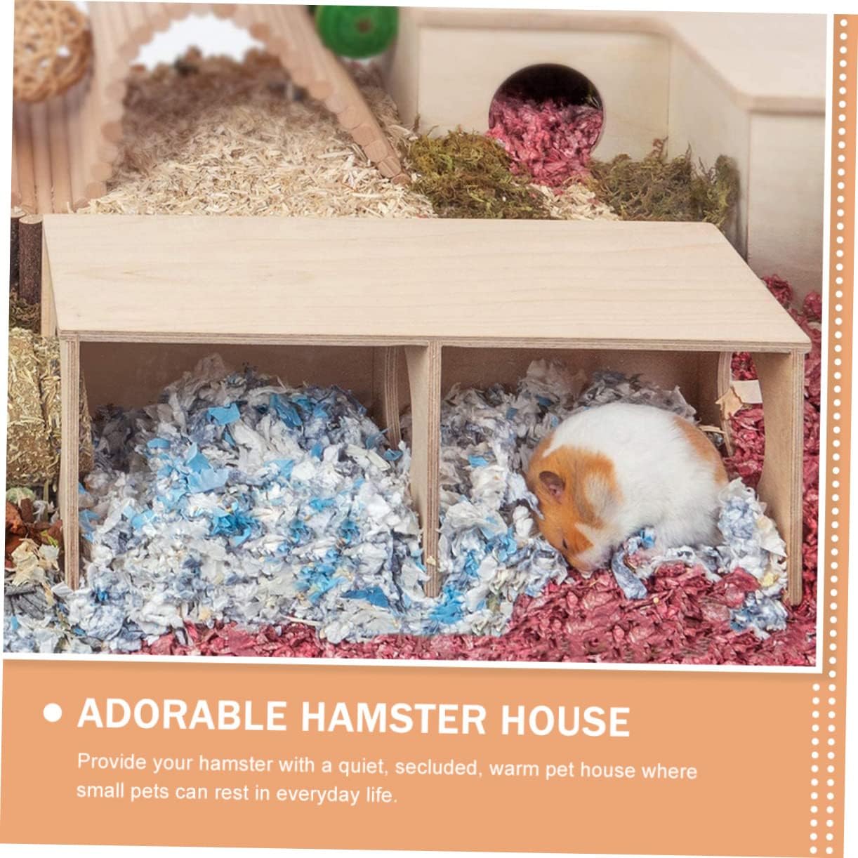 2pcs Guinea Pig Habitat Sturdy Wooden Enclosure for Small Animals Hideout House