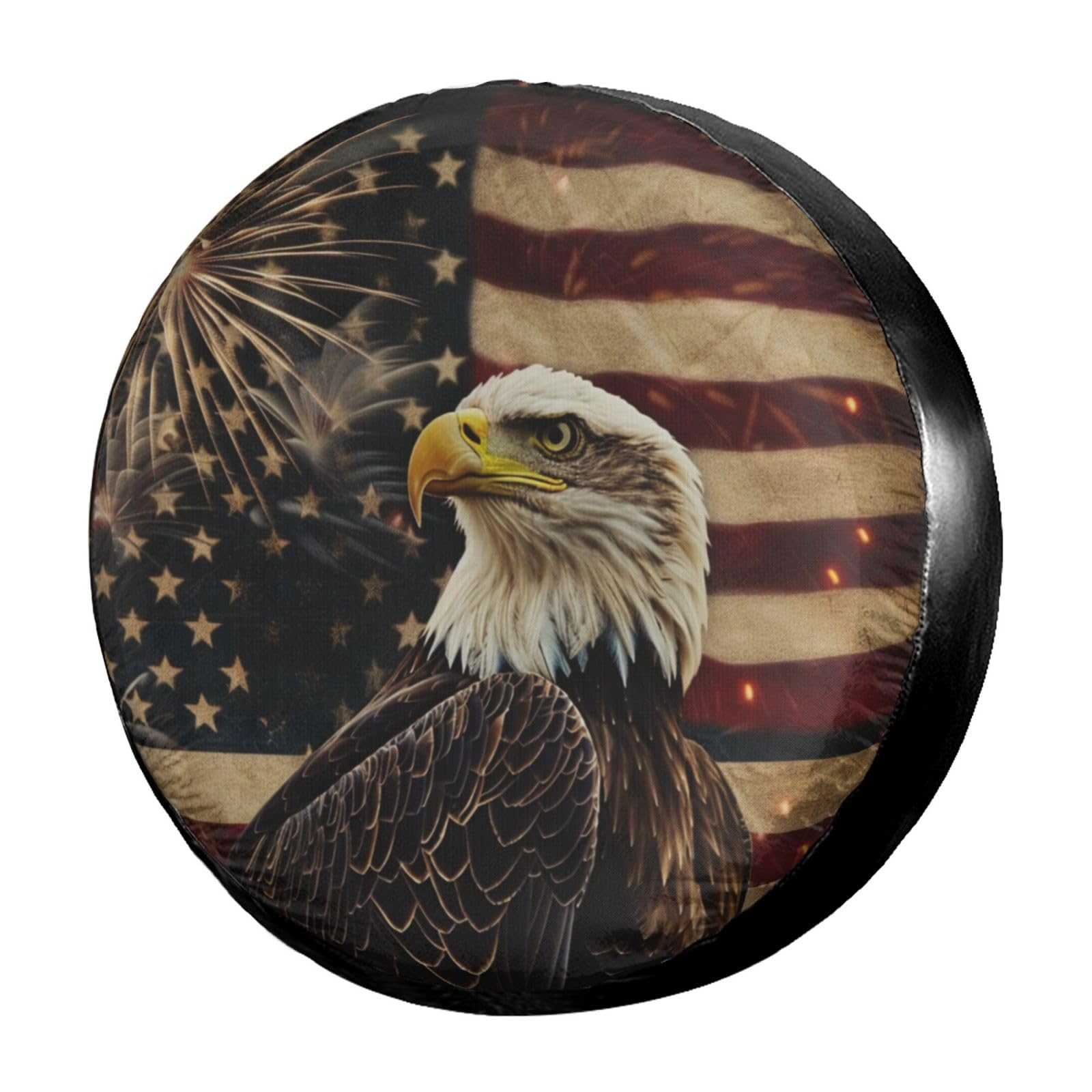 Dujiea Military Tactical Star Spare Tire Cover with Backup Camera Hole, Universal Wheel Tire Cover Tire Protectors for Jeep Trailer RV Van SUV Truck Camper and Many Vehicle 17inch — view 9