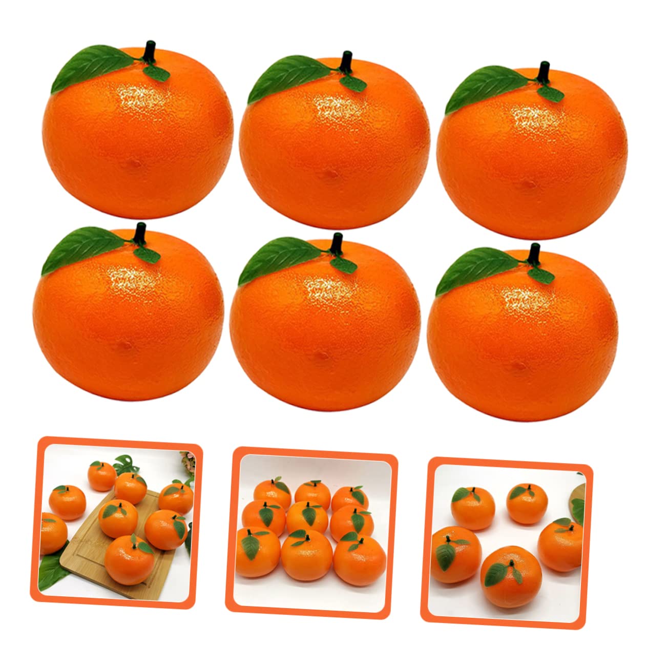 SOIMISS 3 Sätze Künstliche Orange Lebensecht Gefälscht Orangen Party Fotografie-Requisiten Künstliche Früchte Schaufensterdekoration Künstliche Frucht Falsches Obstdekor Schaum 6 Stück * 3