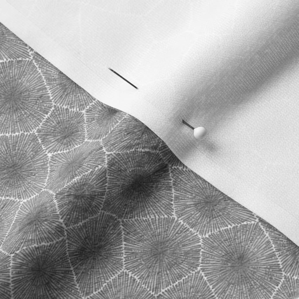 Spoonflower Fabric - Petoskey Stone Dark Greyscale Small Grey Geology Geek Printed on Minky Fabric by The Yard - Sewing Baby Blankets Quilt Backing Plush