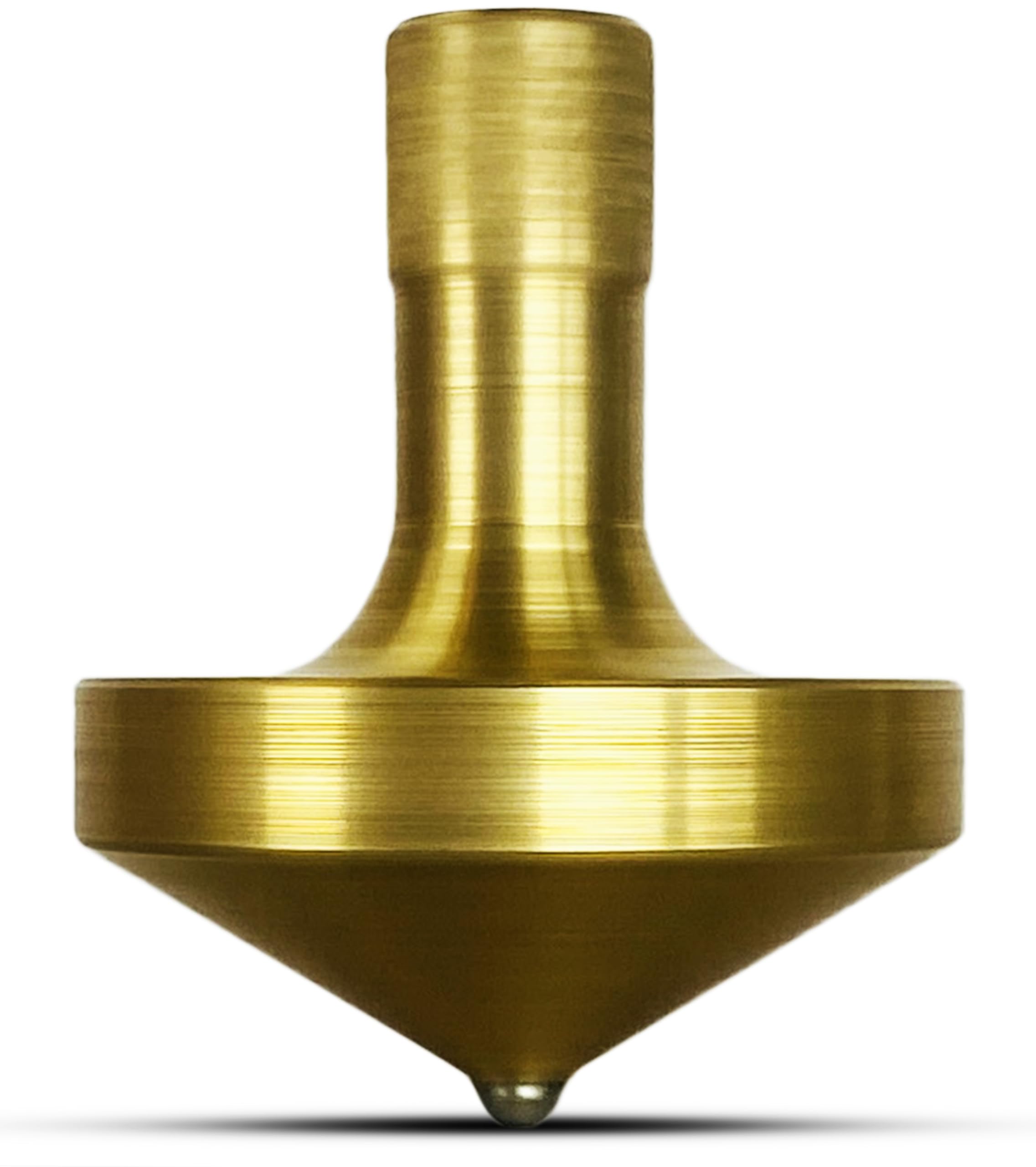 Star Quick Links™ Premium Metal Spinning Top with 3mm Stainless Steel Tip, Long Stem 3-6 Minutes High Performance Top Spinner, Precision CNC Machined (Brass)
