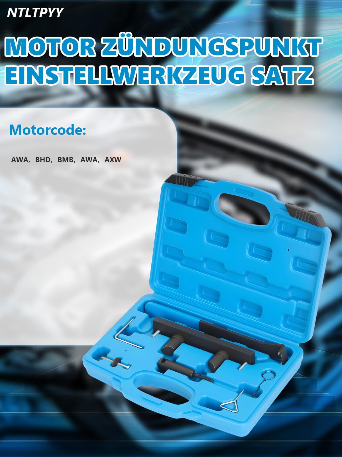 Kit Attrezzi per Messa in Fase Motore, Set di Strumenti per Allineamento e Fasatura Alberi a Camme Compatibile con Audi A3 A4 A6 VW Golf Passat Touran 2.0L FSI/TFSI