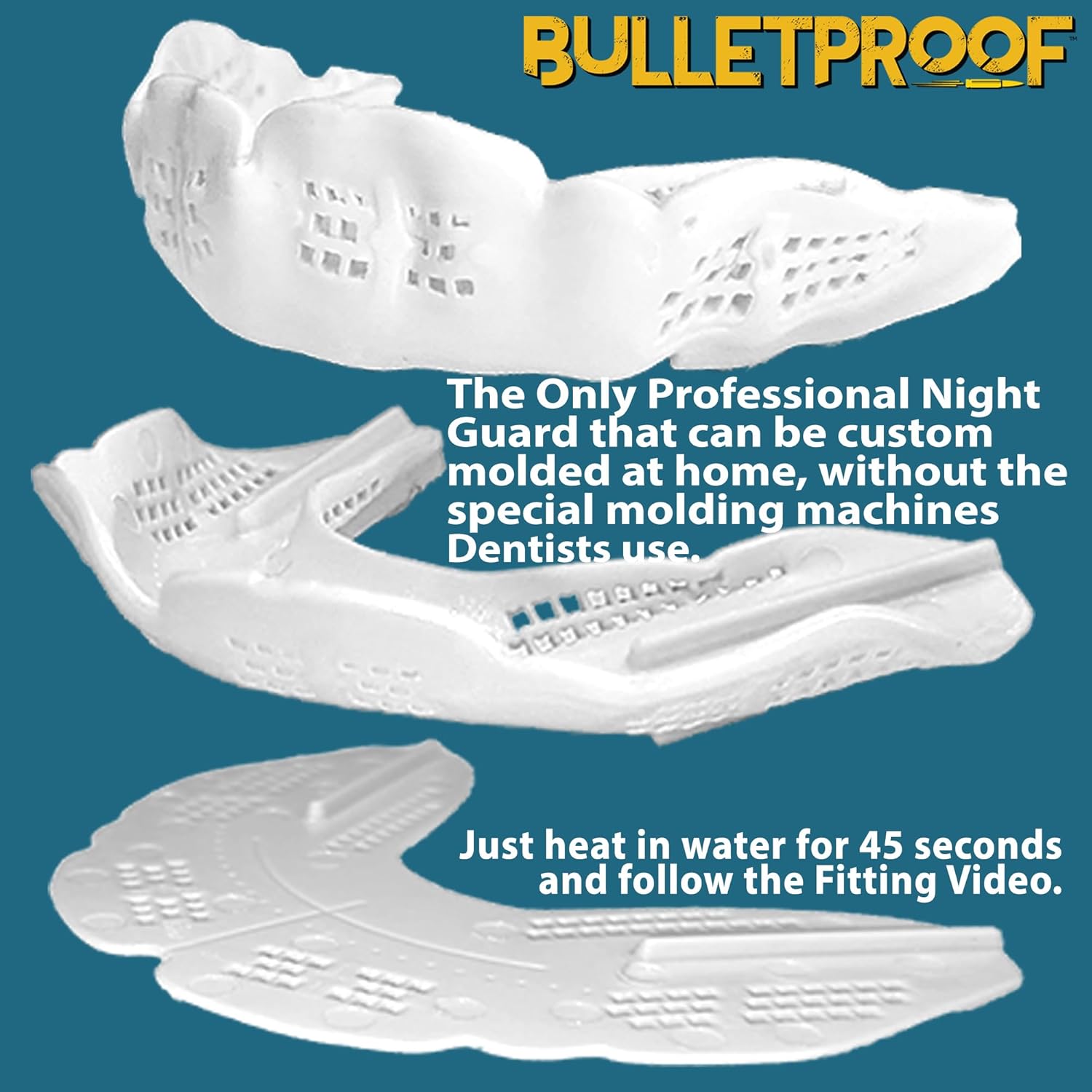 Night Guard Bulletproof: World’s Thinnest Mouth Guard for Grinding Teeth at Night. Bite Clenching Mouthguard for Sleeping. Women Men Nighttime Dental Relief Nightguard for Sleep Adult Kids - Image 3