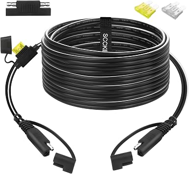 12FT 14AWG SAE to SAE Extension Cable Quick Disconnect Wire Harness SAE Connector/SAE to SAE Heavy Duty Extension Cable