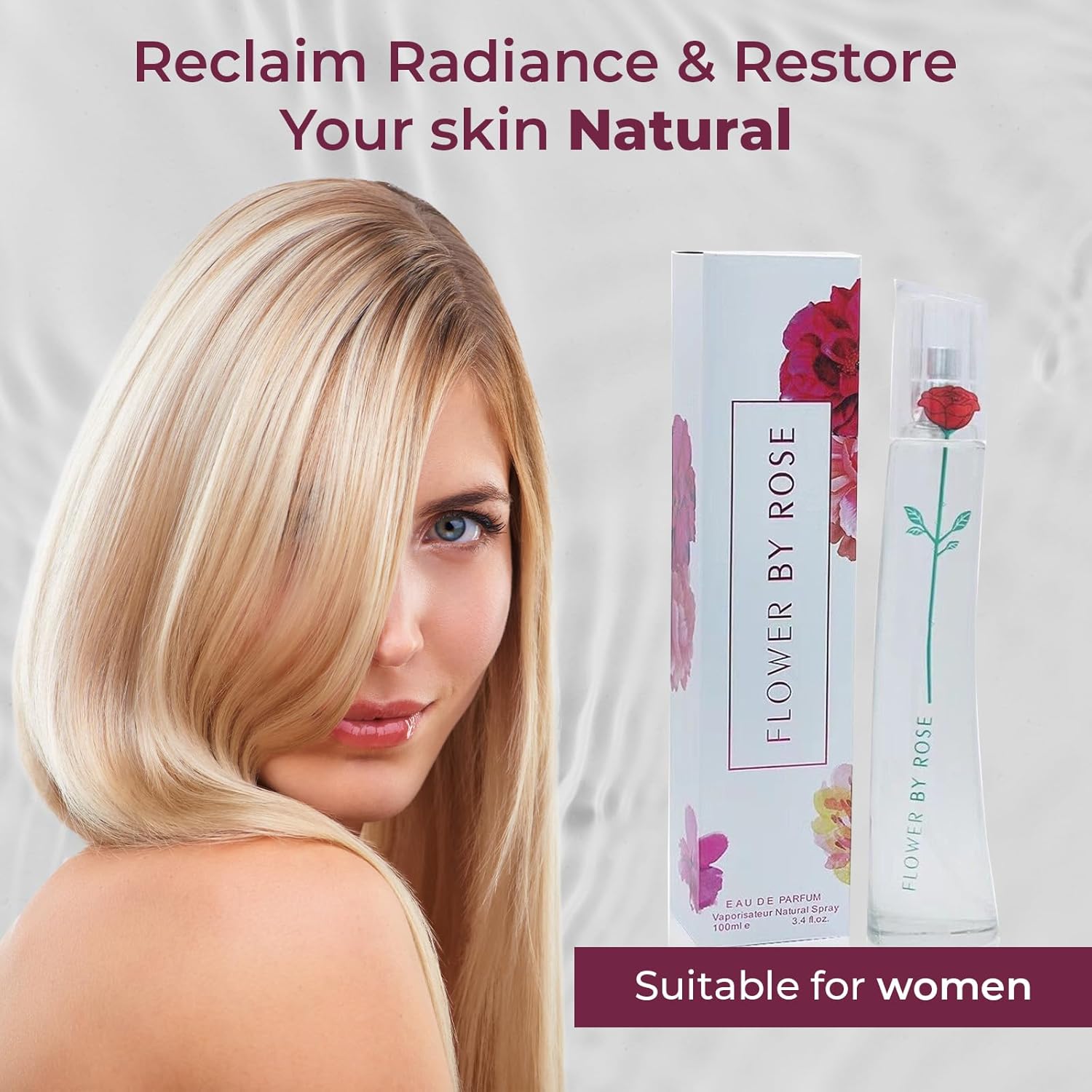 Flower By Rose Perfume for Women Eau De Parfum-Amber Floral Jasmine,Bourbon Vanilla & Woods Oriental-Floral Fragrance with a Modern Twist Elegant 100ml Bottle with Box Package(3 PCS)