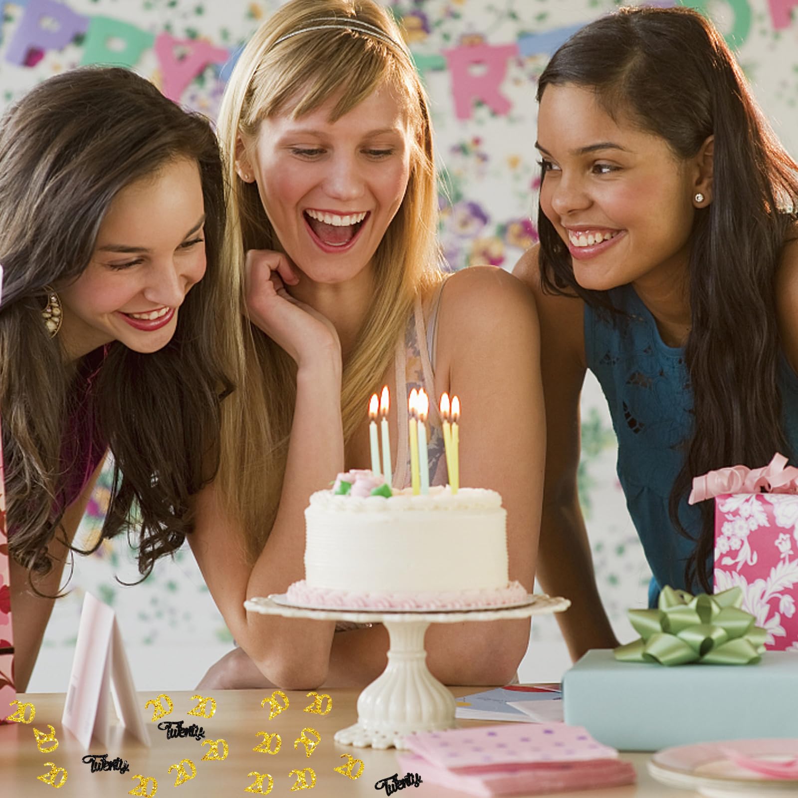 100 Stück Gold-Glitzer-Konfetti Zum 20. Geburtstag – Perfekt Für Tischdeko, Cake Smash & Party