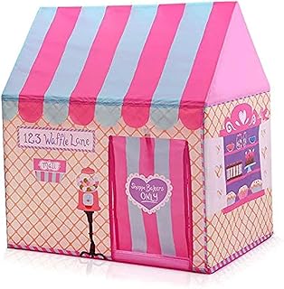 خيمة منزلية محمولة قابلة للطي للأطفال على شكل قلعة للأطفال مع سجادة للعب