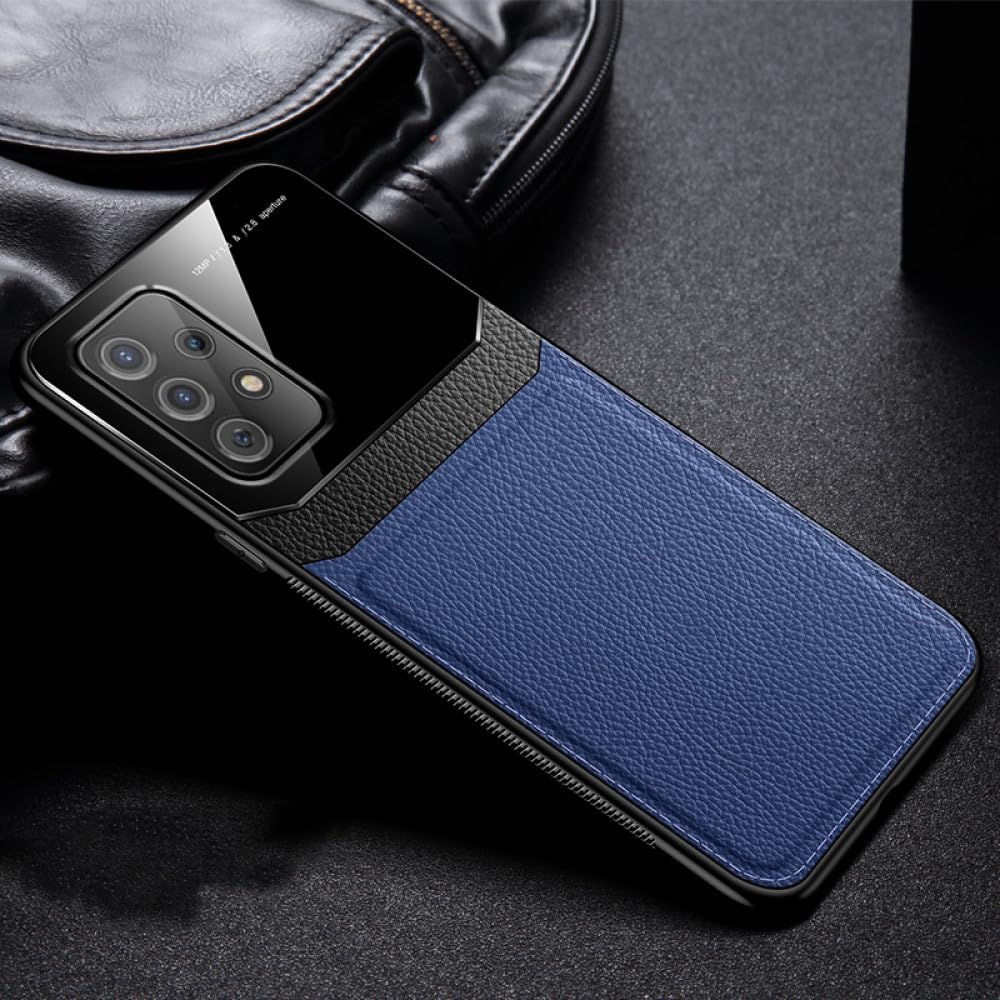 Coque Samsung A32 5G en cuir PU bleu avec découpe précise des boutons - 7