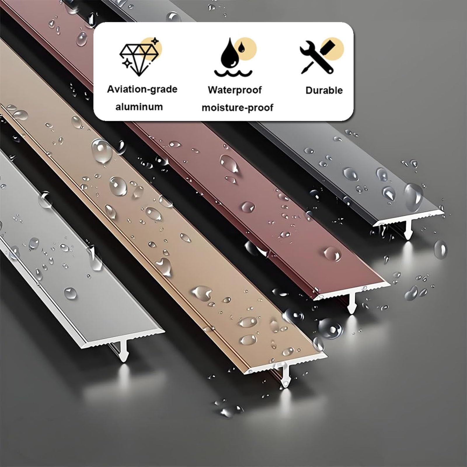 Aluminiowa listwa tratowa do laminatu drewna i płytek, 3 szt. d osłona przegubu o szerokości 90 cm (1,5 cm) profil podłogowy do bezszwowego zawiasu