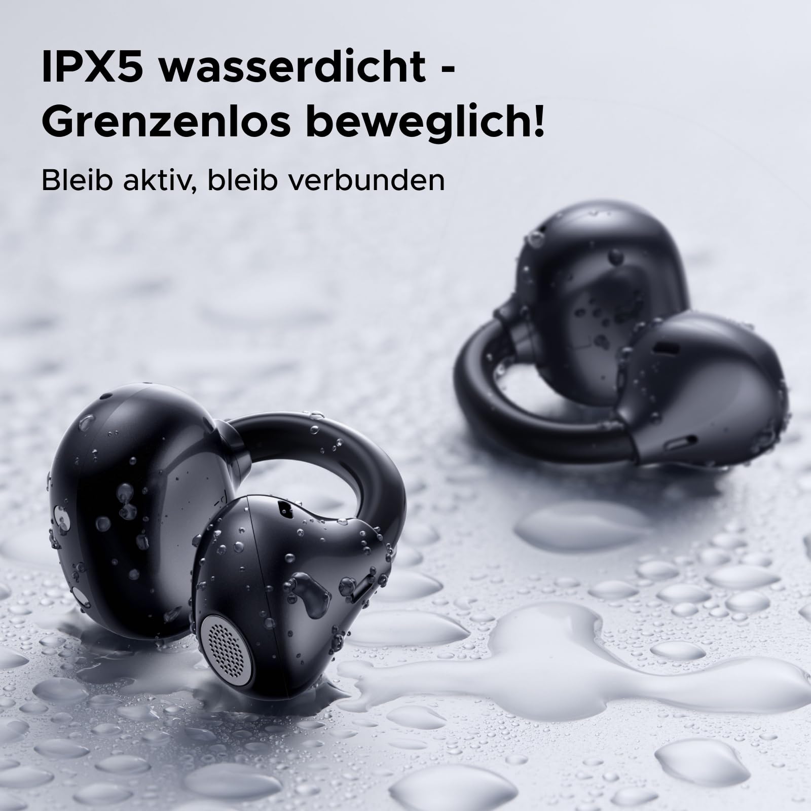 UGREEN ClipBuds Open-Ear Kopfhörer mit 4 Mikrofonen ENC Geräuschunterdrückung, 30 Stunden Akku, Bluetooth 6.0, APP-Unterstützung, IPX5 Wasserschutz, Raumklang und Gerätedoppelverbindung