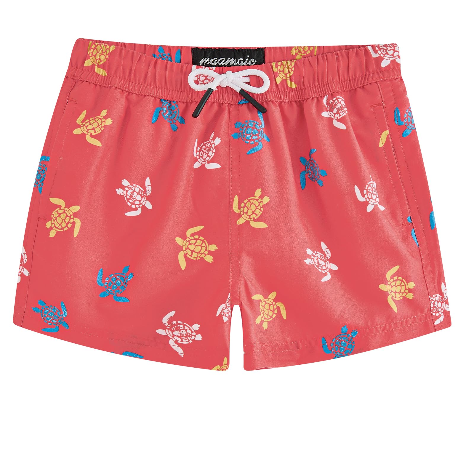 maamgic Kleine Jungen Badeshorts Schnelltrocknend Boardshorts mit Mesh-Futter Taschen und Verstellbarem Tunnelzug MEHRWEG