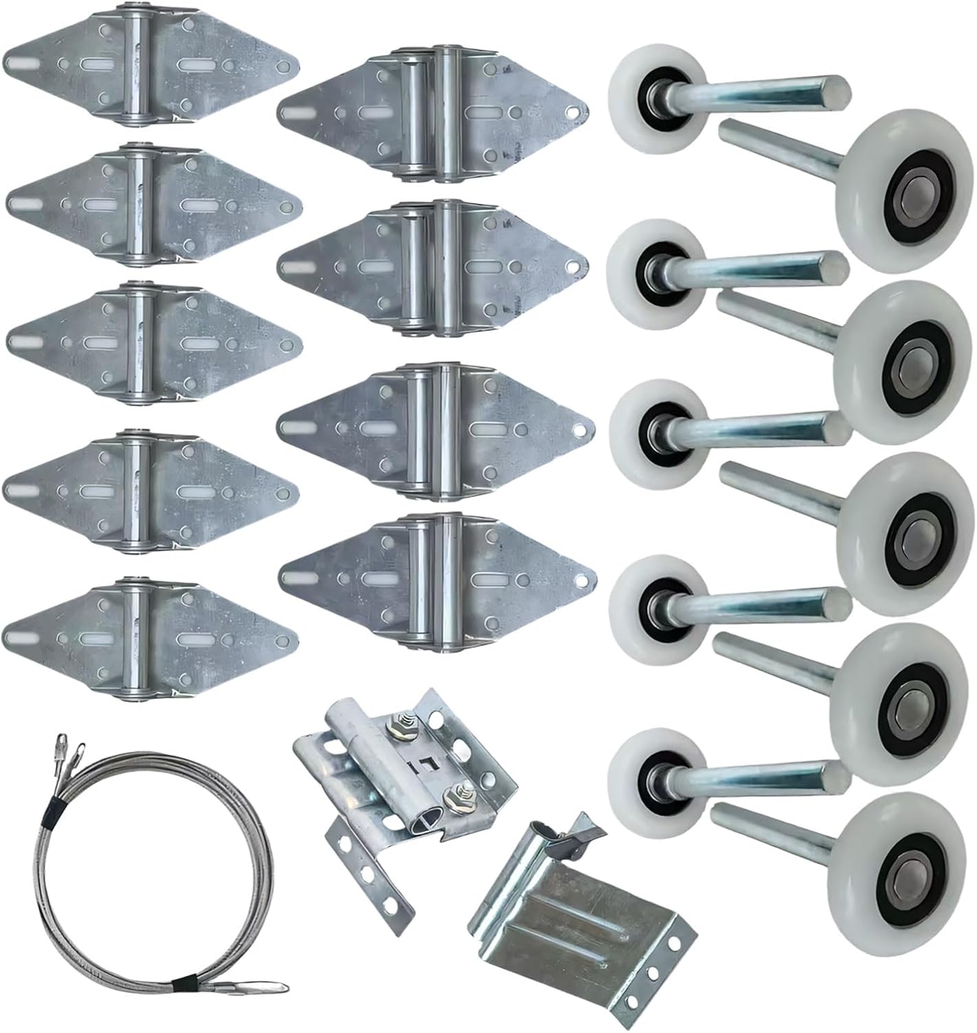 Garage Door Hardware Replacement with Heavy Duty Rollers and Shielded Bearings for Smooth Complete Garage Maintenance Set