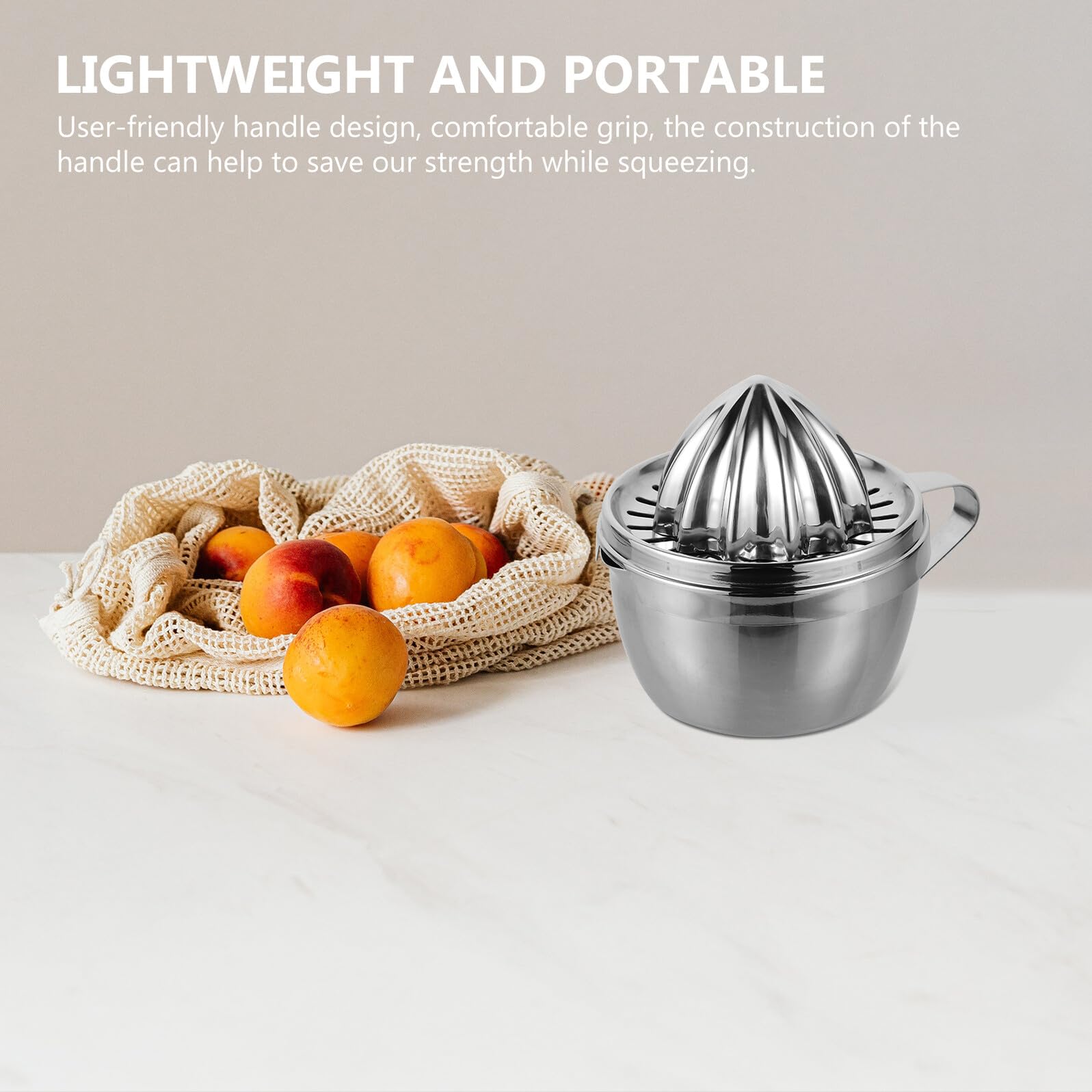 VILLCASE Spremiagrumi Manuale in Acciaio Inox Impugnatura Comoda e Resistente, per Casa e Negozi di Tè, Spremiagrumi Portatile per Agrumi