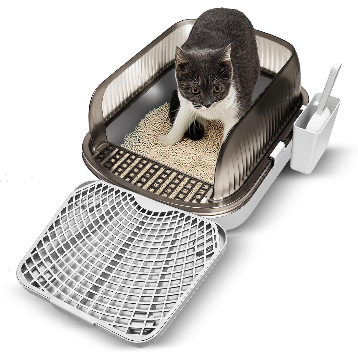 ZOOPARK Bac à Litière Chat XL 52cm INOX