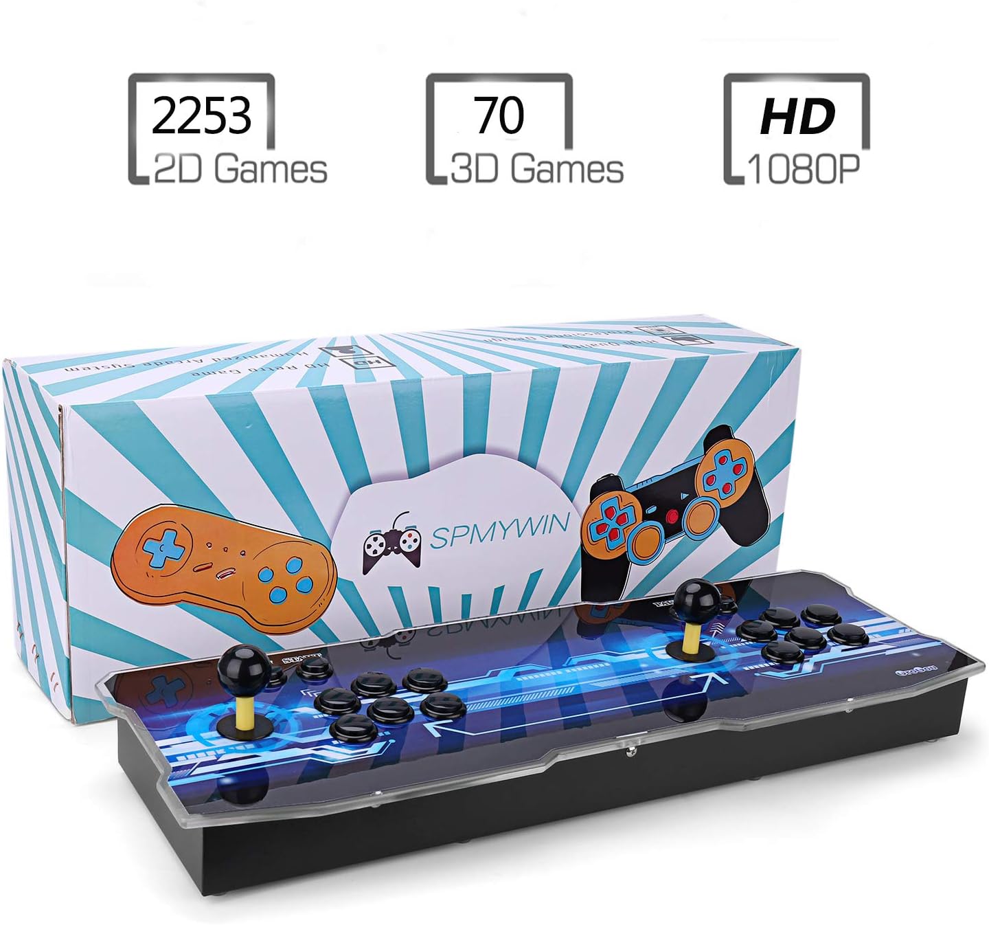 3D Pandora's Key 7 Arcade Video Game Console 1080P Game System 2323 Games Supports 3D Games Smart List Function User Add Games Function Advanced CPU Mini Arcade(Not Including Games)