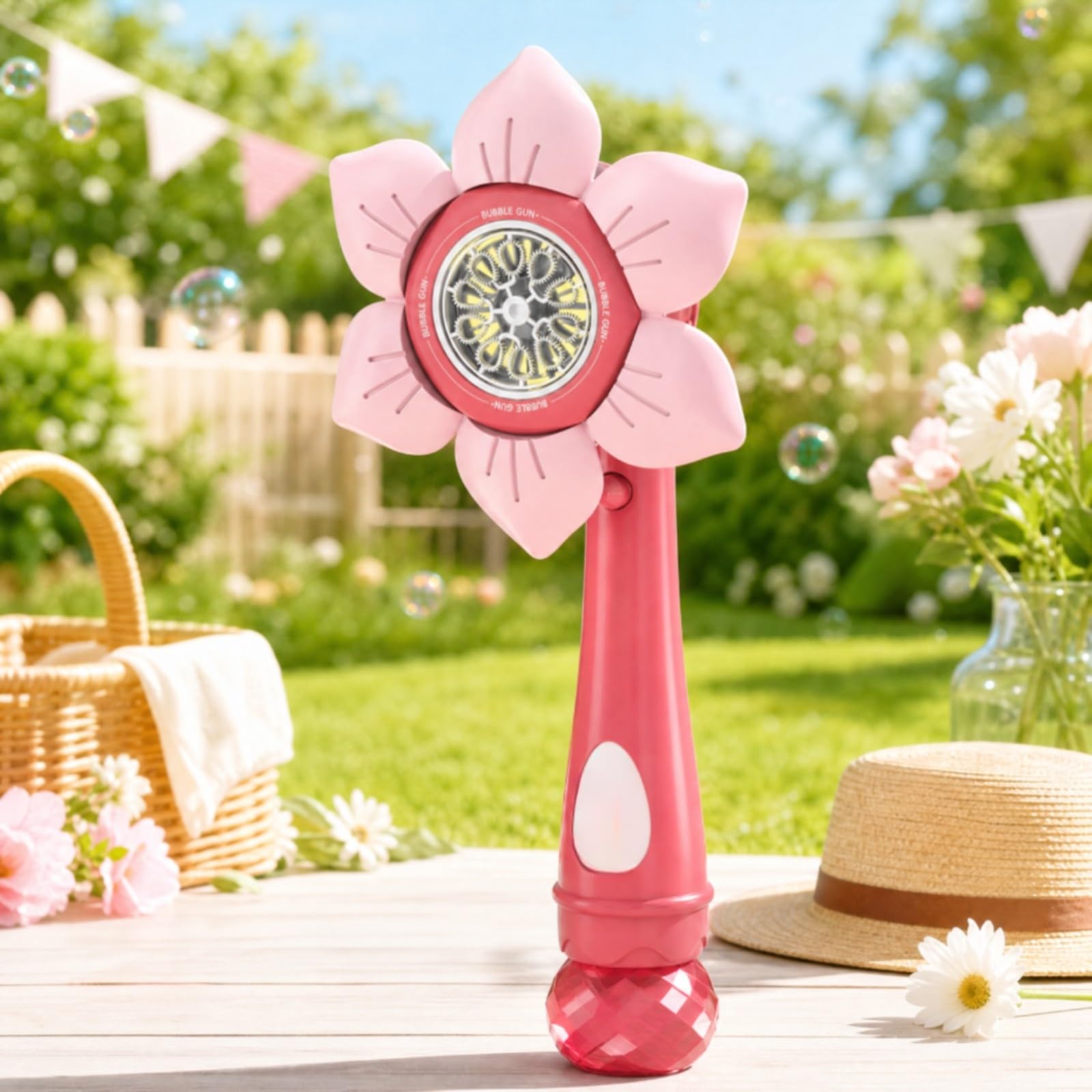 kowaku Soffia Bolle Automatico Portatile Multiforo Giocattolo Senza per attività Familiari All'aperto, Giardino, Feste, Verde