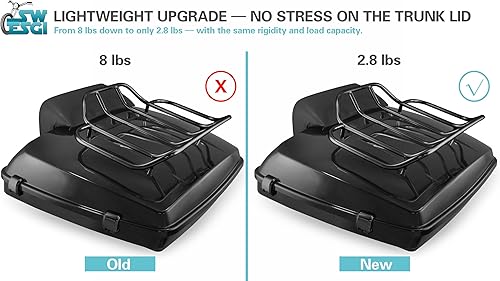 Miniatura 4 de Tour Trunk - Portaequipajes superior para maletero, estante para maletero de motocicleta, compatible con Harley Touring Street Glide Electra Glide