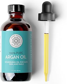 Pure Body Naturals Argan Oil for Skin and Face - 4 fl oz Cold Pressed, Light, Non-Greasy, Nourishing Pure Argan Oil for Hair - Aceite de Argan