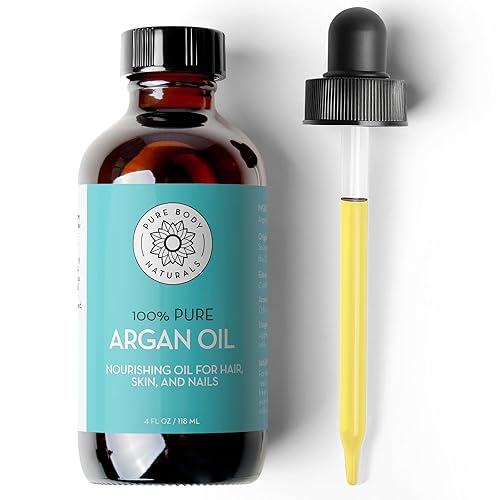 Pure Body Naturals aceite de argan orgánico para la piel, la cara, el cabello y las uñas, 4 fl. oz.