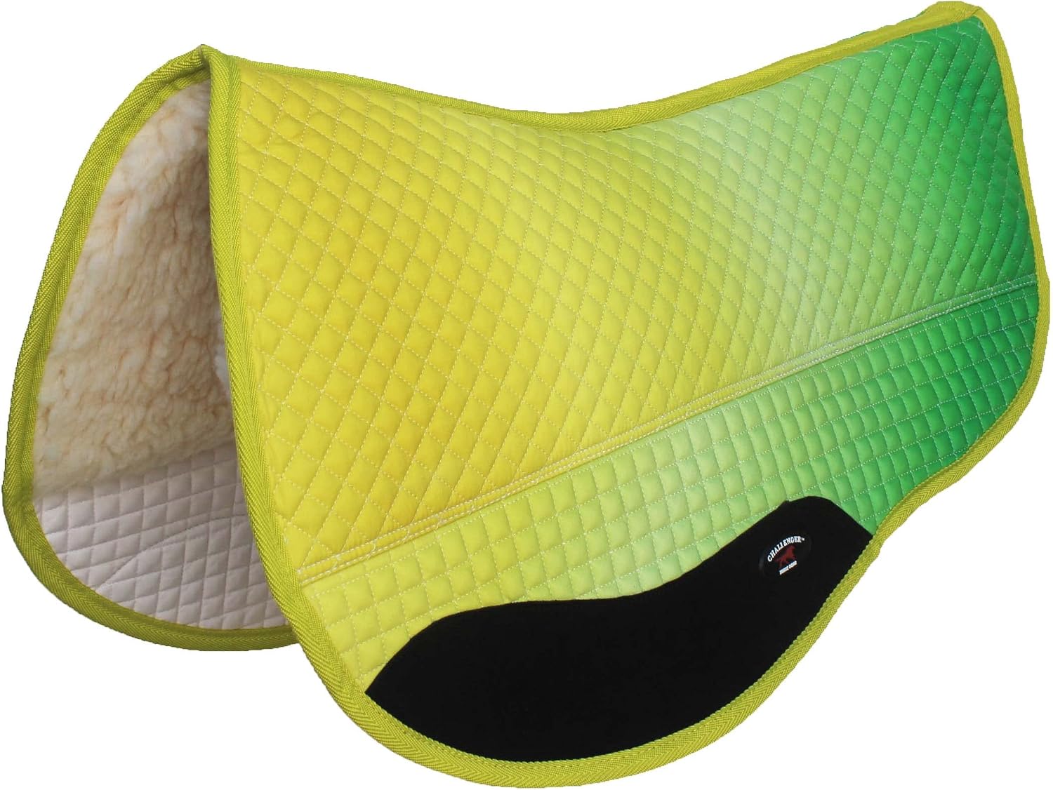 CHALLENGER Horse Western Quilted Barrel Contoured Fur Padded Saddle Pad Ombre 39241-39244
