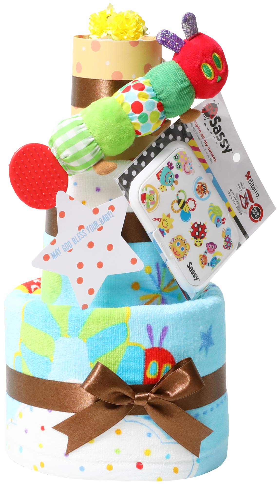 ♡RATO♡おむつケーキ オムツケーキ Amazon | はらぺこあおむし おむつケーキ 出産祝い 名入れ刺繍 2