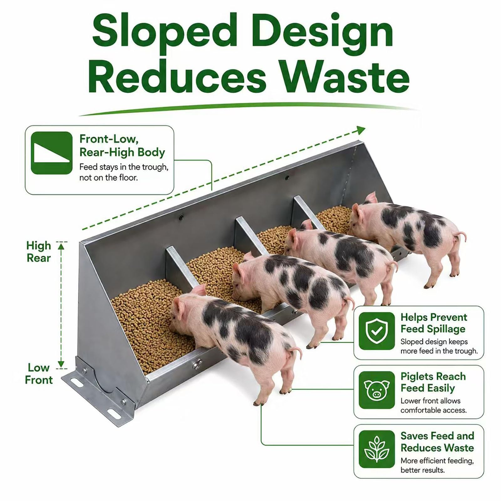 Abbeveratoio per bestiame in acciaio inox resistente, mangiatoia per fieno e abbeveratoio per bovini, capre e cavalli, ideale per uso agricolo e ranch