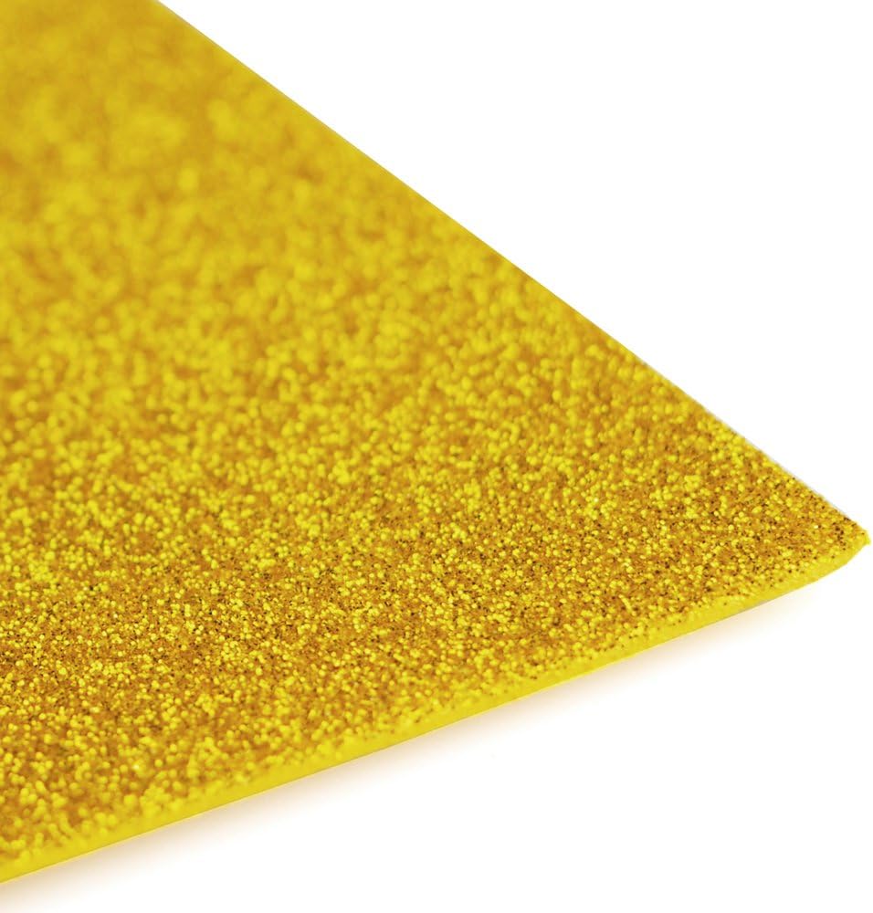 Glitter EVA Foam Sheet, 13-inch, 10-Pack (Gold)