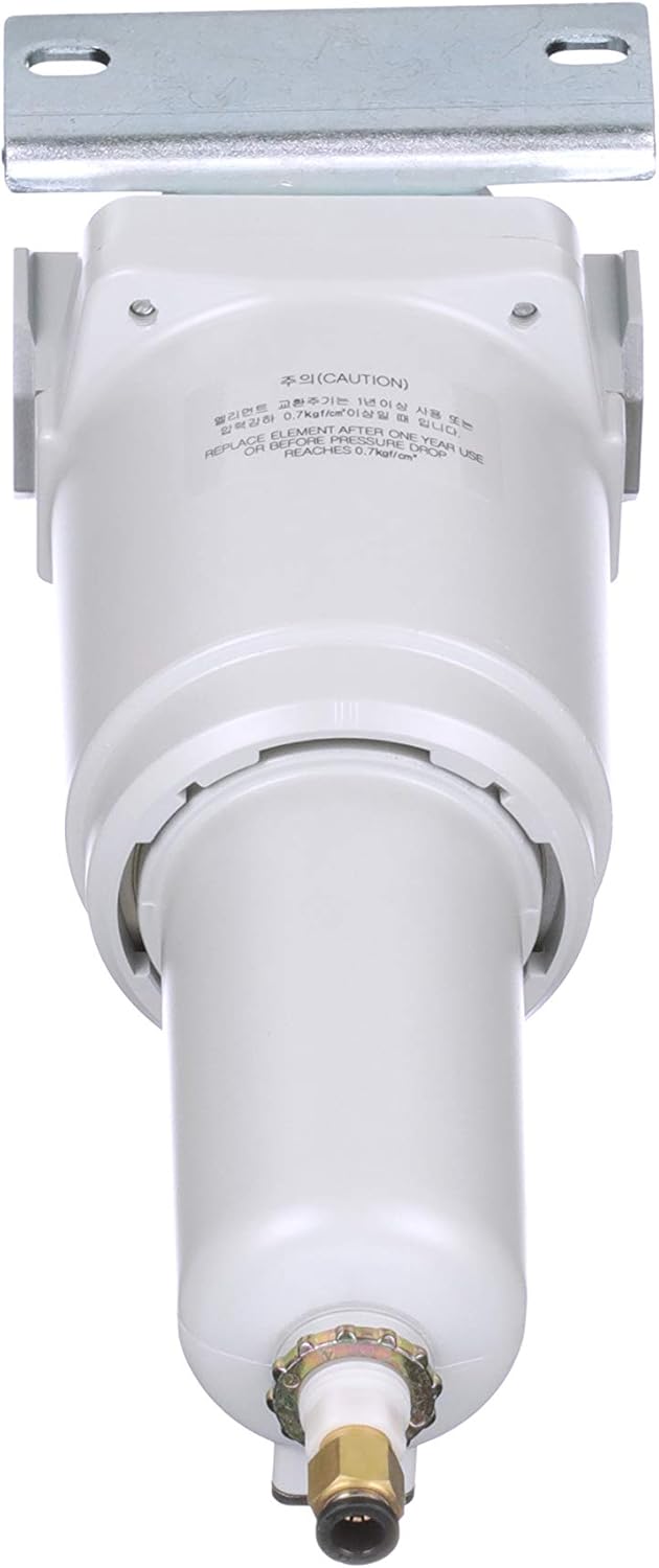 PneumaticPlus SAMG350-N04BD-MEP Air Drying Unit 1/2" NPT Water Separator, Metal Bowl Pipetype Sight Glass with N.C. internal Auto Drain, 52 SCFM, Bracket
