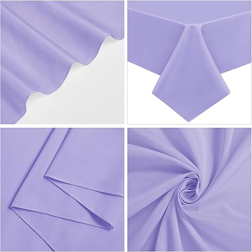 Miniatura 76 de Paquete de 10 manteles redondos de 120 pulgadas, mantel de poliéster blanco para mesa redonda, resistente a las manchas y a las arrugas, mantel