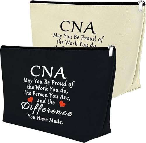 Miniatura 1 de 2 bolsas de maquillaje para la semana de CNA, regalos de agradecimiento de CNA, regalo de asistente de enfermería certificado, bolsa de cosméticos,