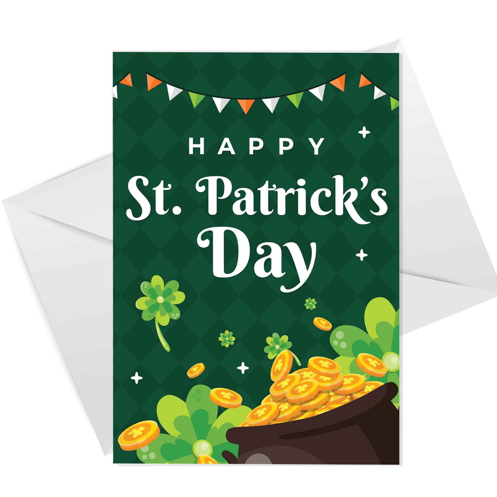 RED OCEAN St Patricks Day Card, Happy St.Patrick's Day Card, St Paddys Day Greeting Card, Irish Day Cards with Shamrock for Best Friend Kids Husband Wife Colleagues