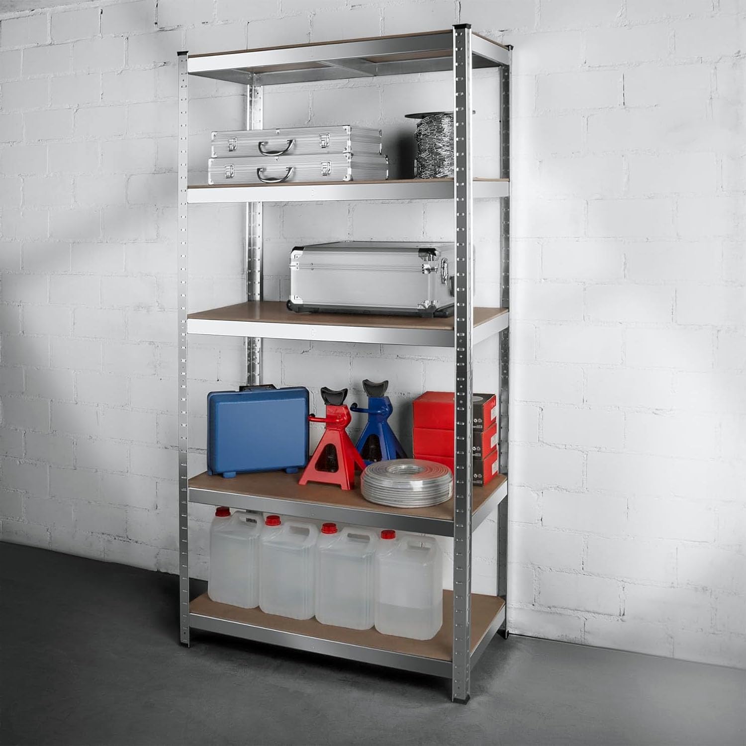 Faboer Garage Shelving Units,5 Tier Shelving Unit Garage Shelves Storage Shelf Heavy Duty Shed Storage Racking Shelf Metal Boltless for Warehouse Workshop Office (Silver, 70X30X150)