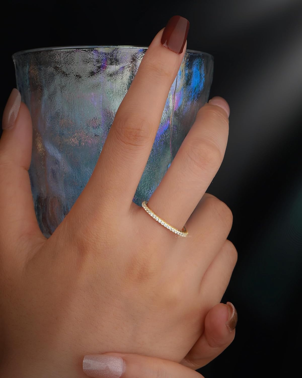 COCHARM 14K Gold Plated Promise Rings 925 Sterling Silver Rings Wedding Bends for Women Cubic Zirconia Engagement Rings for Women Size 7-12 - Image 2