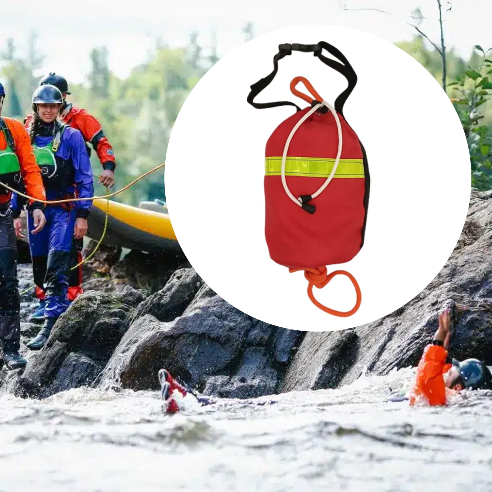 Rope Throw Bag ? Water Rescue Throw Rope, Durable Throw Line for Kajak & Boat Safety | 21.3 m Floating Rescue Rope Bag, Survival Gear Quick Access Deployment Bag for Lifeguards, Fishing, Outd