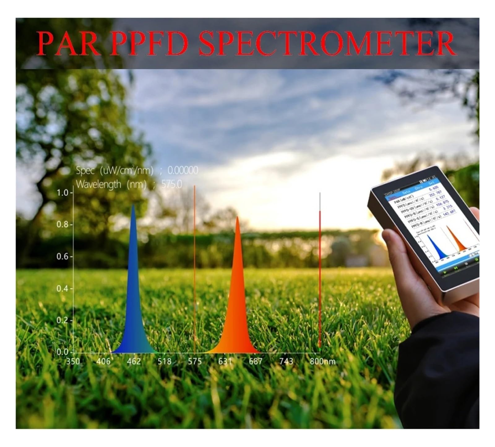 Spectromètre de haute précision OHSP-350C 380-780 nm, luxmètre CCT CRI portable for lampes de culture LED à spectre complet