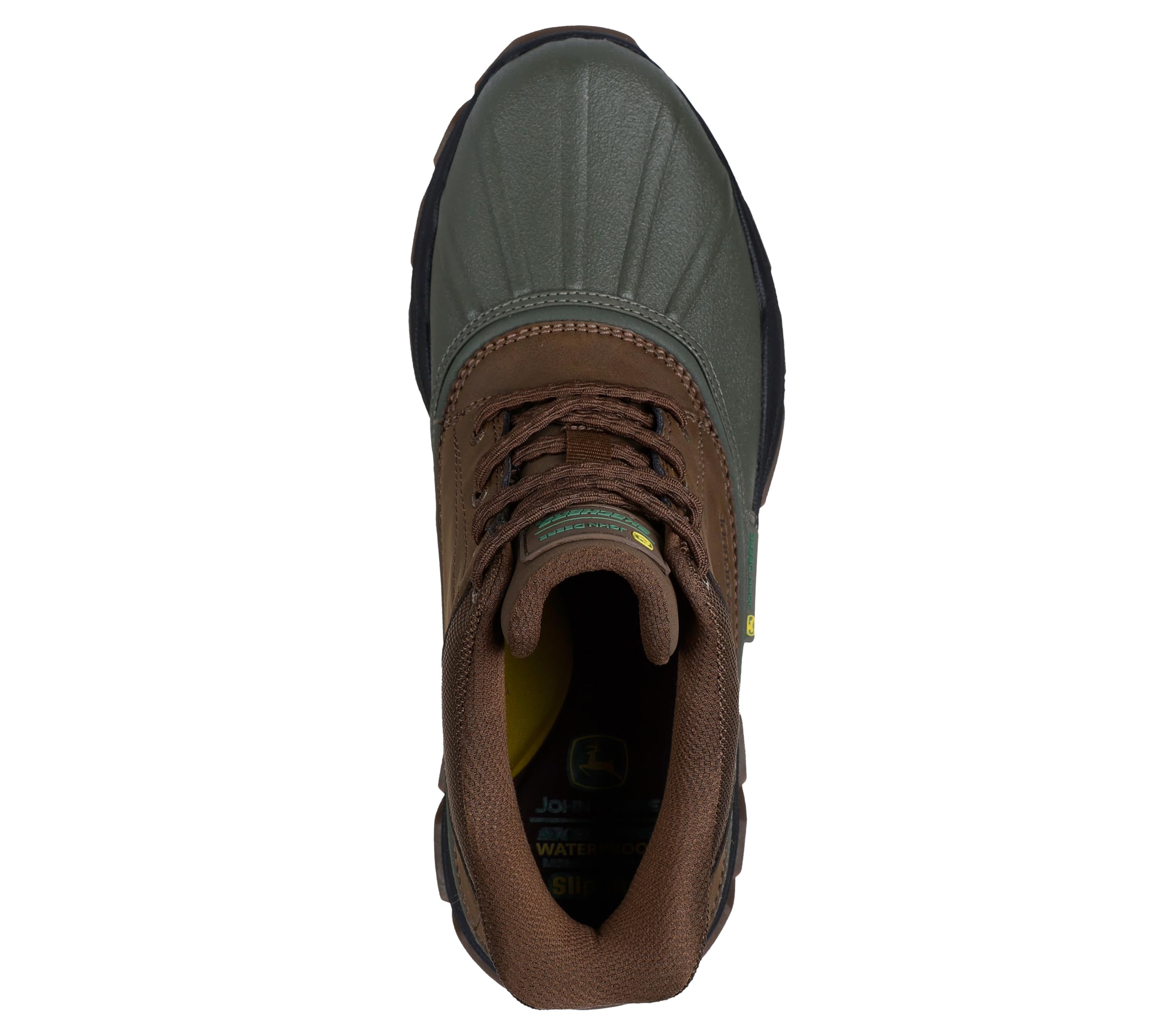 Skechers Herren Respected Swamper Slip-InTurnschuhe, Olive Leather/Duraleather/Brown Trim, 48.5 EU – Ansicht 5