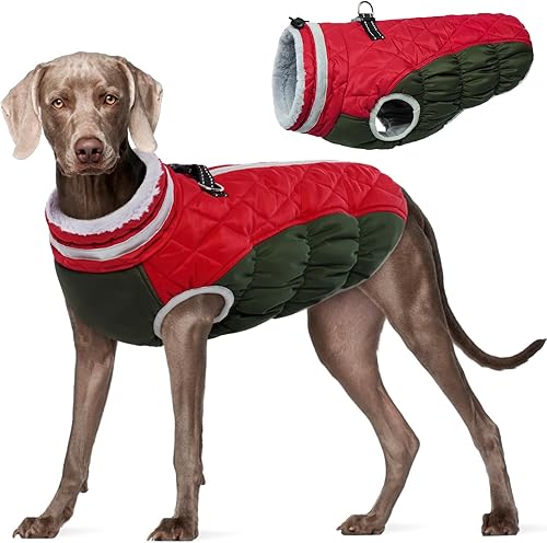 Miniatura 48 de FUAMEY - Abrigo para perro, tamaño mediano, color rosado, de piel sintética, impermeable, resistente al viento, reflectante, para clima frío