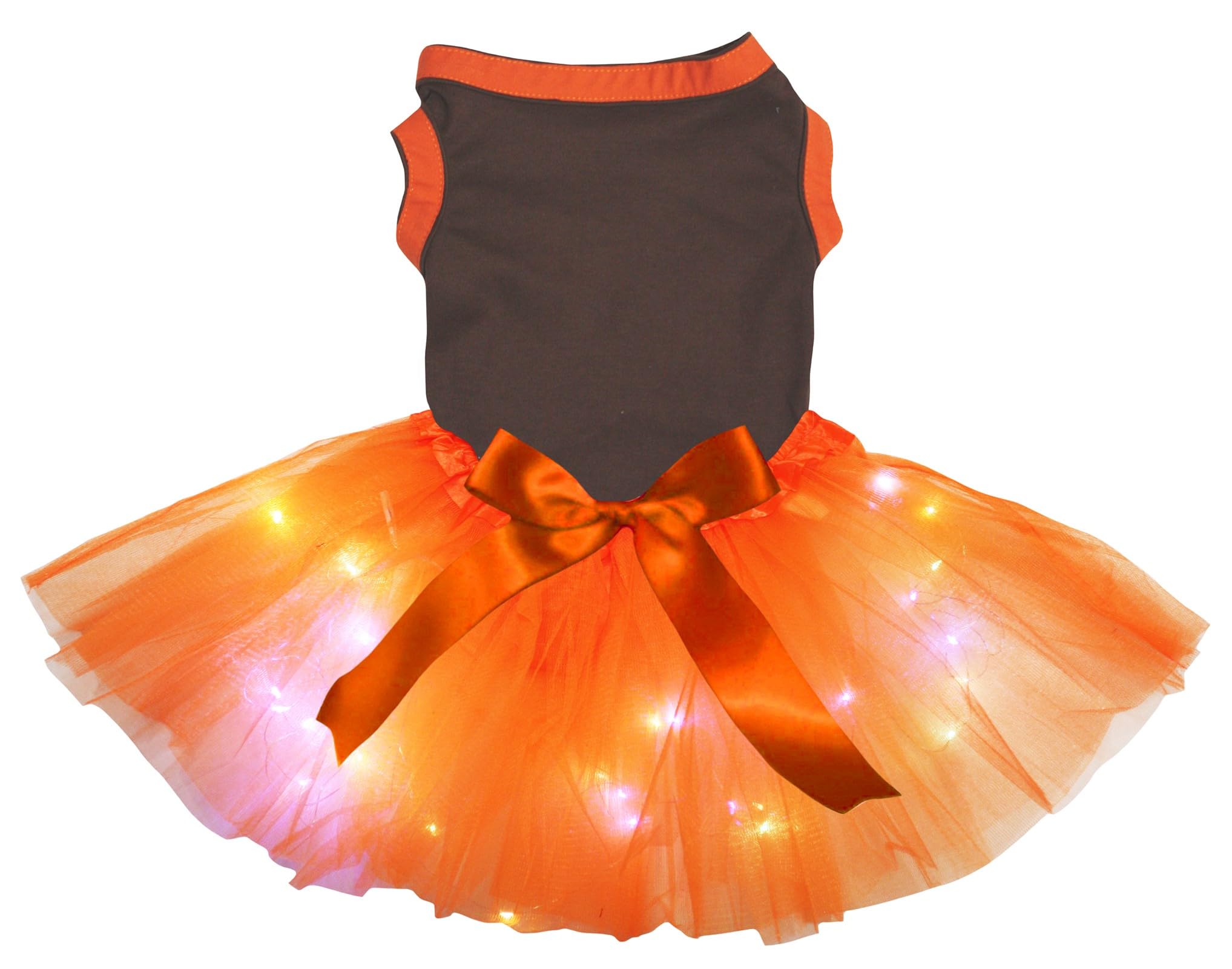 Robe Thanksgiving pour chien XXL vêtement lumineux LED orange pour grand chien