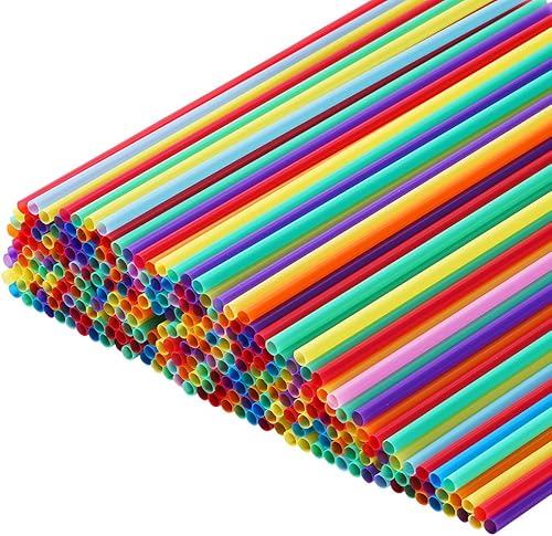 Vista 43 de Pajitas transparentes, 100 popotes de plástico desechables largos (0.23 pulgadas de diámetro y 10.2 pulgadas de largo), transparente Claro