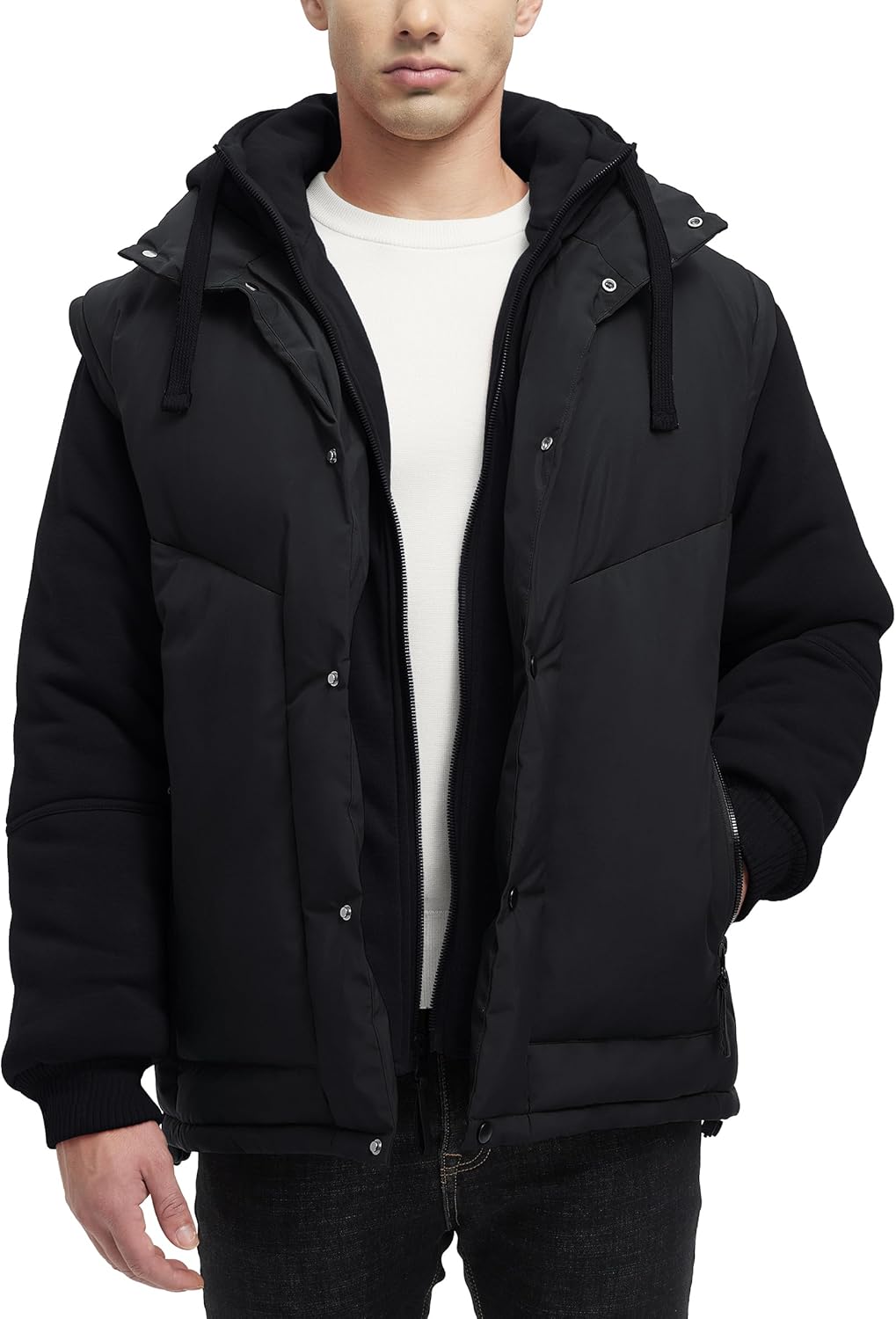 Winter Coats For Men Winter Jackets Water Resistant Warm Thicken Insulated Hooded Windproof Coat - Image 2