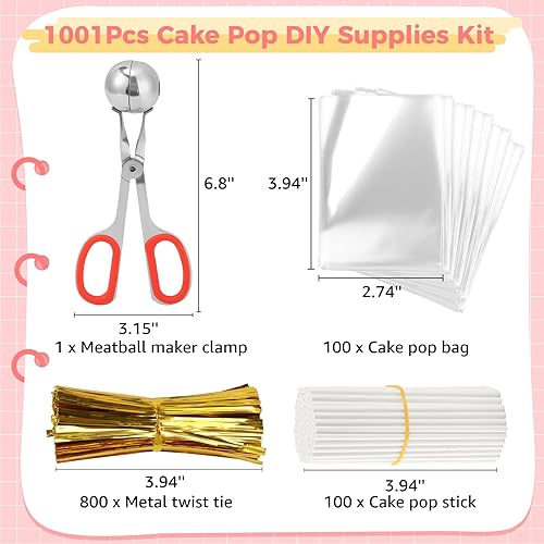 Miniatura 2 de Juego de bolsas de golosinas para tartas de piruletas, 100 bolsas de paquete y 100 palitos de golosinas, 800 lazos giratorios y 1 fabricante de