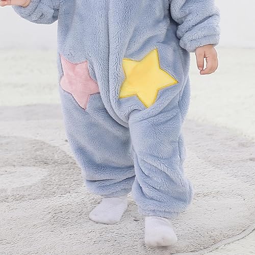 Miniatura 5 de Disfraz de elefante para bebé niño y niña, disfraz de elefante de forro polar, manga larga, mameluco cálido con capucha