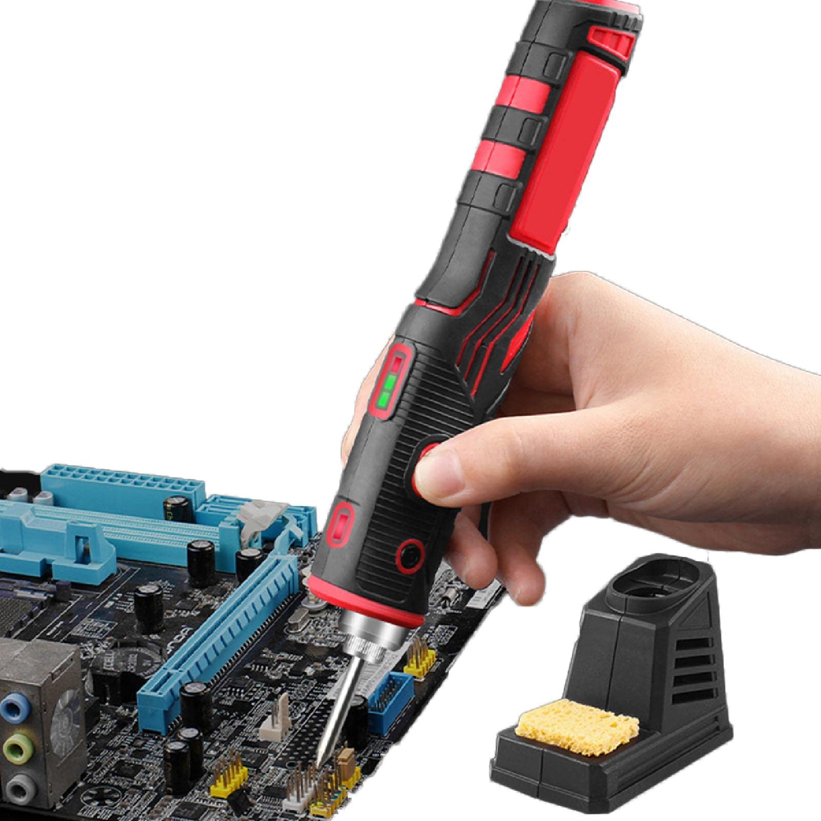 Soldador portátil inalámbrico de 1800mAh, herramienta de soldadura recargable con sensor táctil y foco LED, kit profesional de soldadura inalámbrica segura