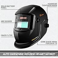 Vista 6 de Casco de soldadura oscurecimiento automático: DEKORPO Verdadero Color Solar Powered Auto Oscurecimiento Soldador Máscara Capucha Cascos