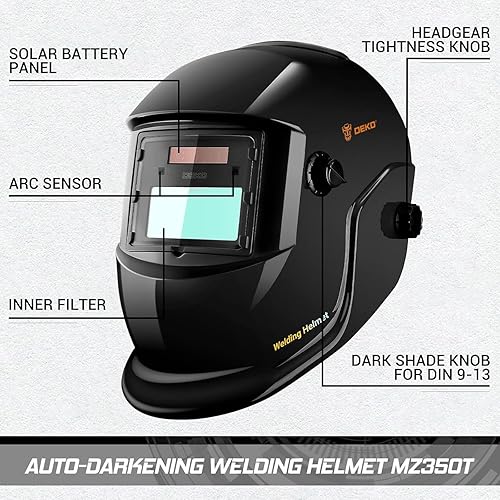 Miniatura 6 de Casco de soldadura oscurecimiento automático DEKORPO Verdadero Color Solar Powered Auto Oscurecimiento Soldador Máscara Capucha Cascos