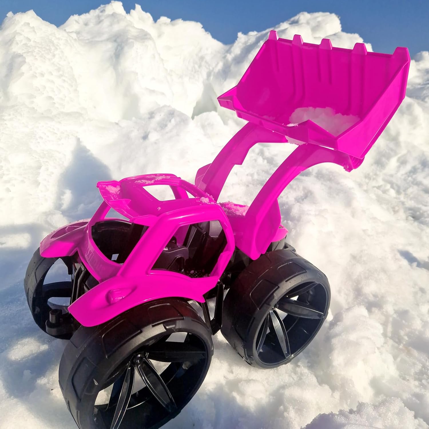 Wader Maximus 64560 Tractor in Pink with Extra Wide Tyres, Size Approx. 68 cm, for Children from 12 Months, Suitable as a Gift for Creative Play