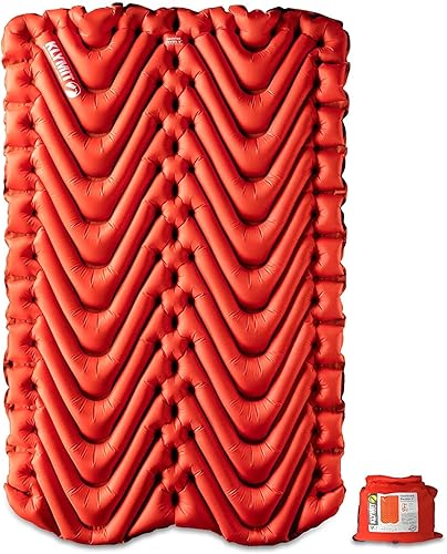 Miniatura 2 de Klymit Almohadilla de dormir inflable con aislamiento en V doble, almohada de viaje roja y lujosa, avión híbrido inflable ligero, mochilero, hamaca