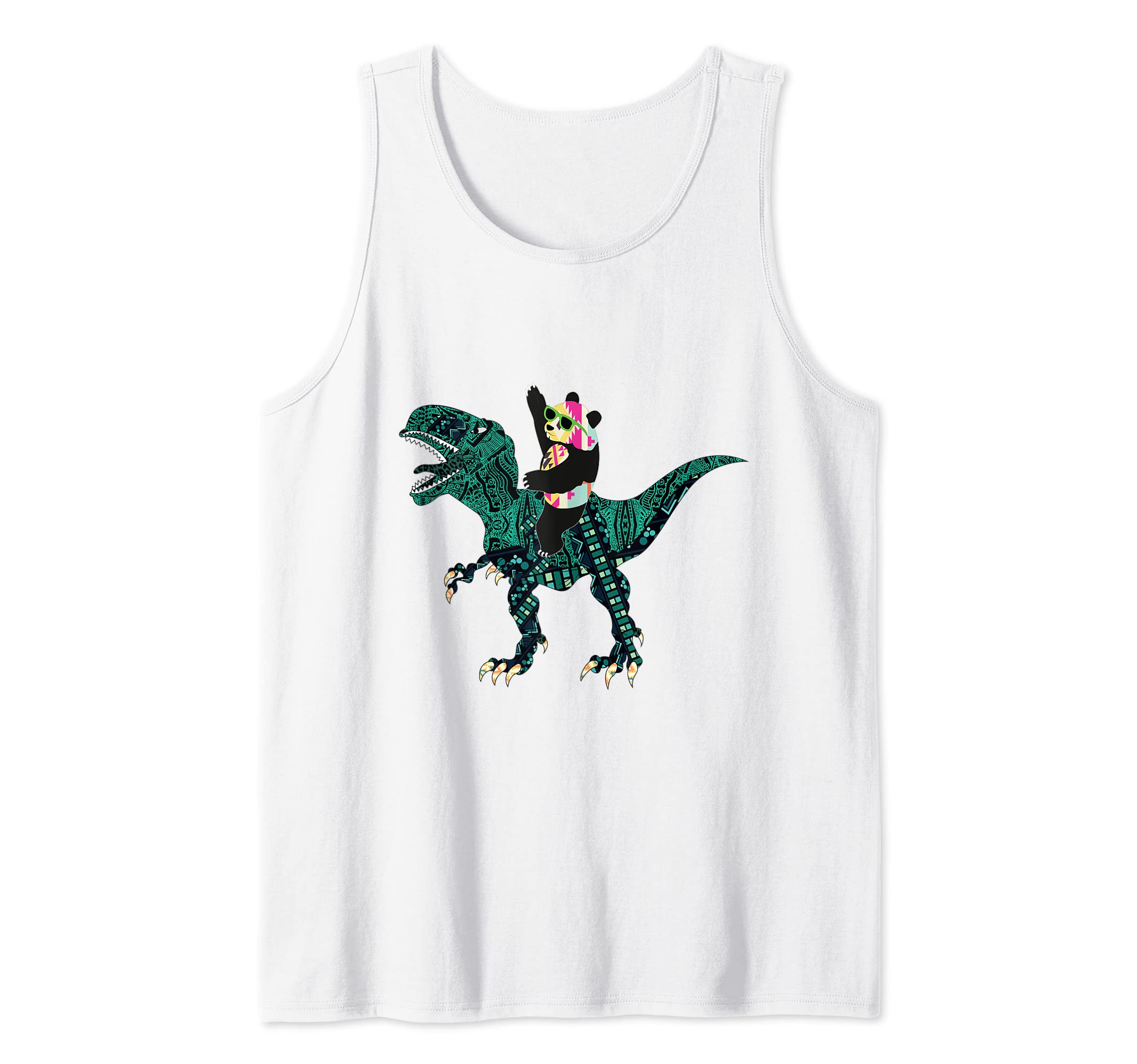 Panda Bear & T-Rex Dinosaur Funny Pandasaurus Rex Tank Top