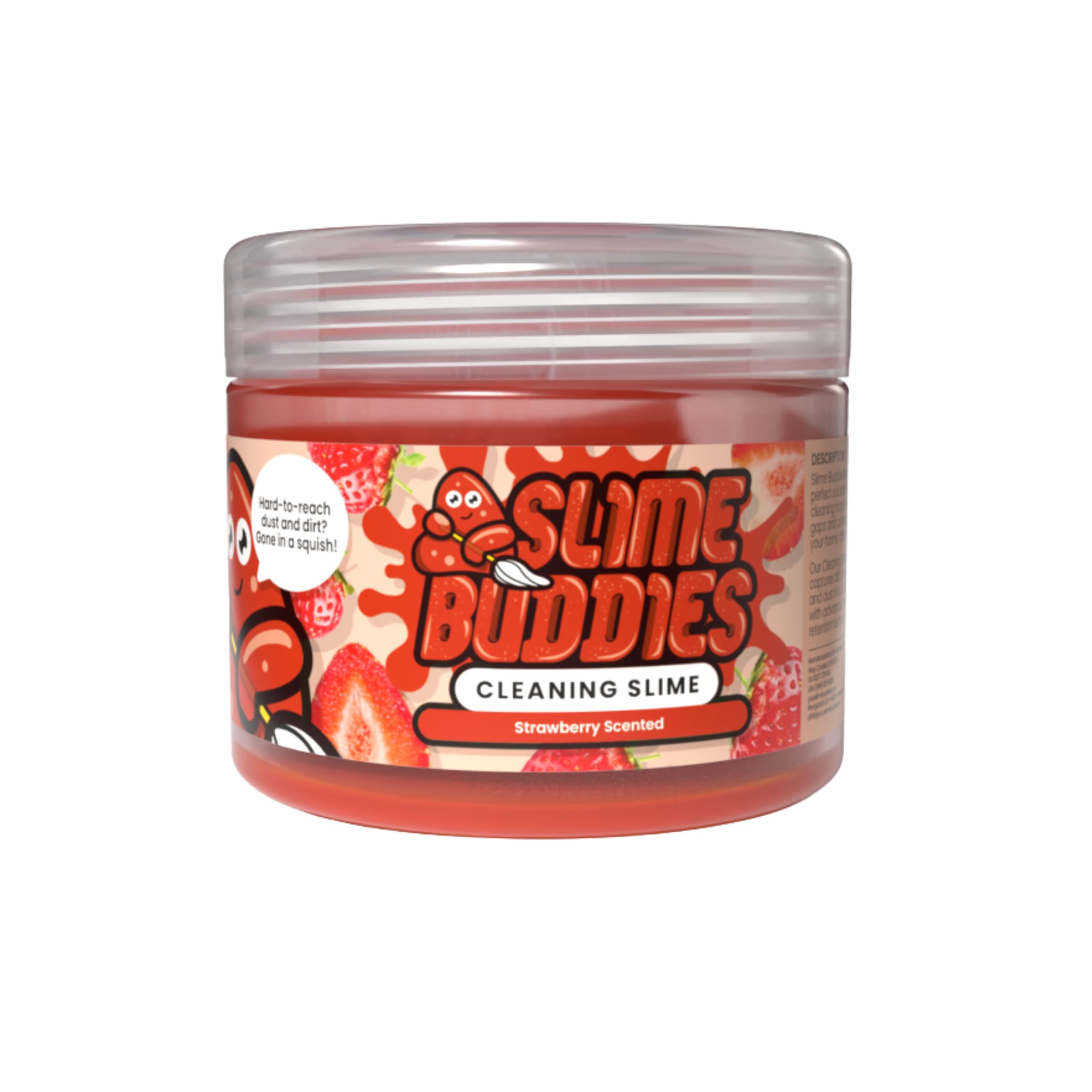 Slime Buddies Cleaning Putty Gel | Car Cleaning Gel for Air Vents & Interiors, Computer, Macbook & Laptop Keyboard Cleaner | Clean Hard to Reach Spaces | Surface Dust Cleaner | Strawberry Scent