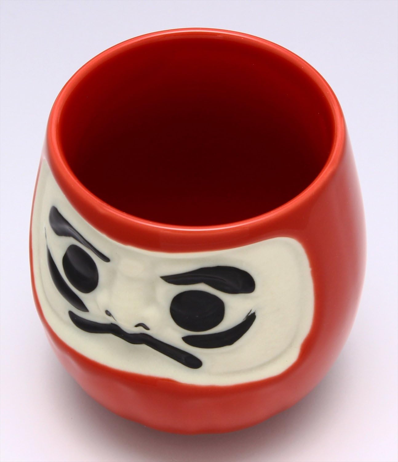 Kaju Arife K11211 Mino Ware Feng Shui Daruma Sushi Teacup, Red (Work Luck), Diameter 3.0 inches (7.5 cm)